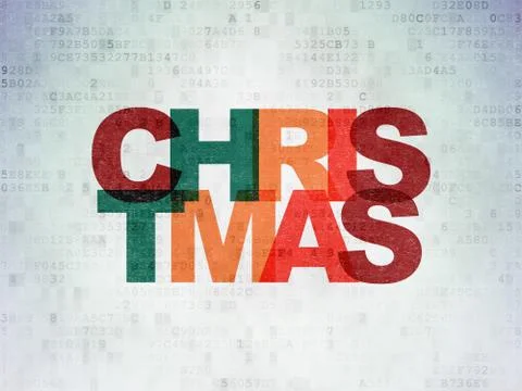 Entertainment, concept: Christmas on Digital Data Paper background Illustrazione stock