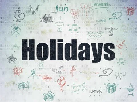 Entertainment, concept: Holidays on Digital Data Paper background Stockillustratie