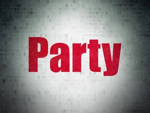 Entertainment, concept: Party on Digital Data Paper background 스톡 일러스트
