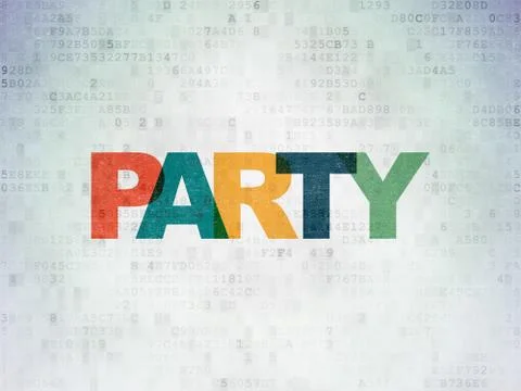 Entertainment, concept: Party on Digital Data Paper background 스톡 일러스트