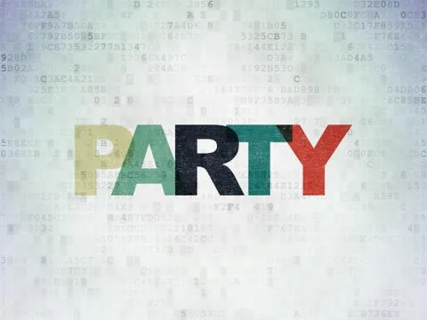 Entertainment, concept: Party on Digital Data Paper background Stock Illustration