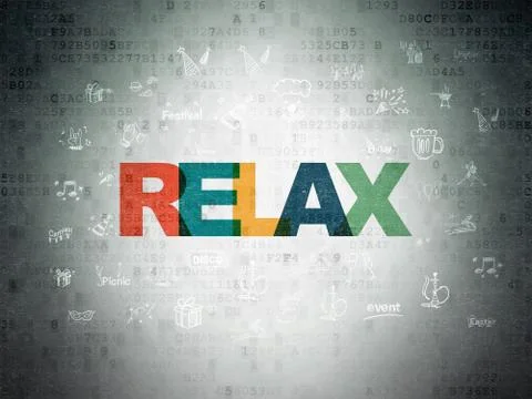 Entertainment, concept: Relax on Digital Data Paper background 库存插图