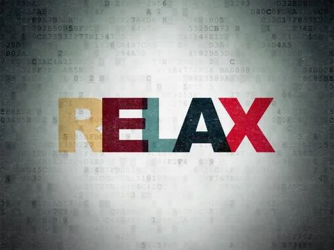 Entertainment, concept: Relax on Digital Data Paper background 库存插图