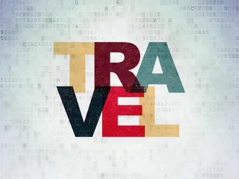 Entertainment, concept: Travel on Digital Data Paper background Stockillustratie