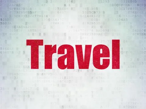 Entertainment, concept: Travel on Digital Data Paper background 스톡 일러스트