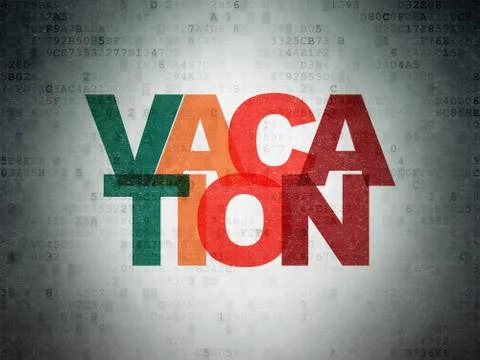Entertainment, concept: Vacation on Digital Data Paper background Stockillustratie