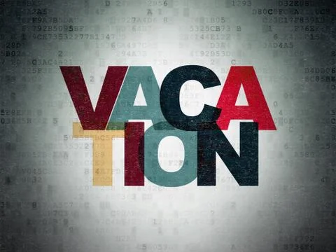 Entertainment, concept: Vacation on Digital Data Paper background 스톡 일러스트