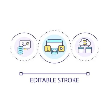 Entertainment content loop concept icon Stock Illustration