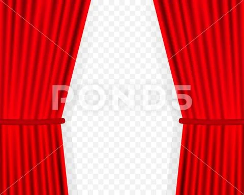 Entertainment curtains background for movies. Beautiful red theatre folded cu Stock Illustration