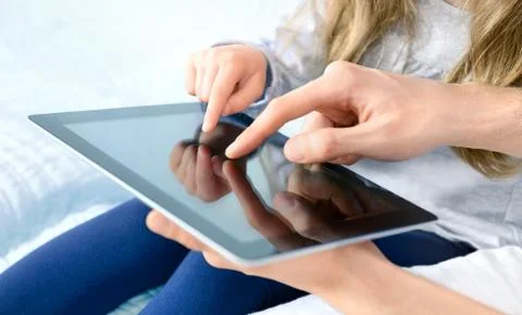 Entertainment with digital tablet Stock Photos
