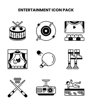 Entertainment DuoTone Icons Pack Stock Illustration