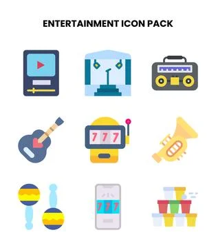 Entertainment Flat Icons Pack Stock Illustration