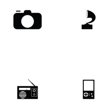 Entertainment icon set Illustrazione stock