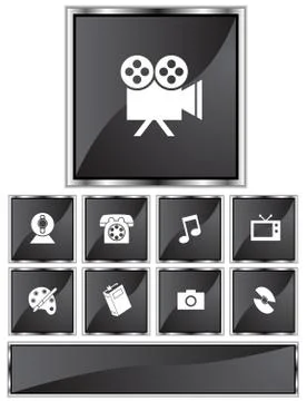 Entertainment icons Stock Illustration
