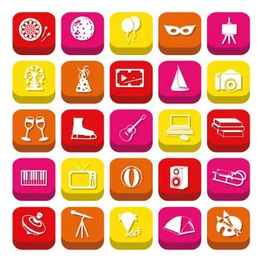Entertainment icons Stock Illustration