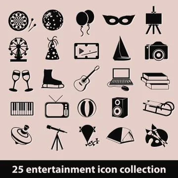 Entertainment icons Stock Illustration
