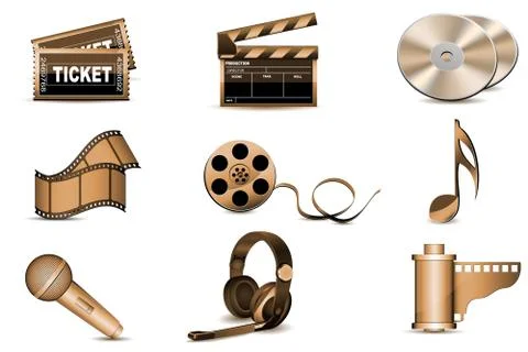 Entertainment icons Stock Illustration