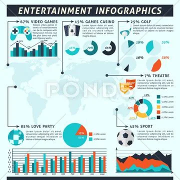 Entertainment Infographics Set Stock Illustration