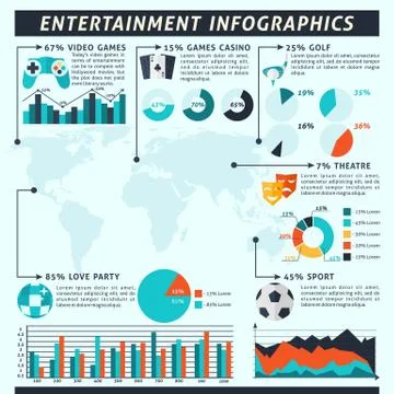 Entertainment Infographics Set Stockillustratie