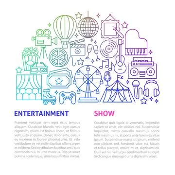 Entertainment Line Template Stock Illustration