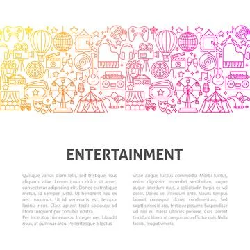 Entertainment Line Template Poster Stock Illustration
