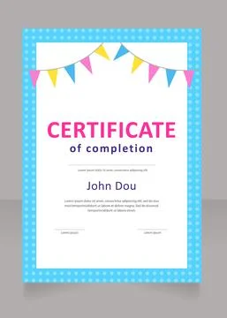 Entertainment program participant certificate design template Ilustración de archivo