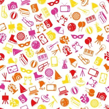 Entertainment seamless pattern Stock Illustration