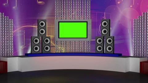 Entertainment TV Studio Set 61 - Virtual Green Screen Background Loop Stock Footage 77711340