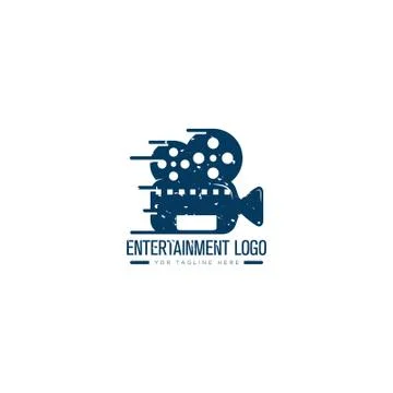 Entertainment video logo designs retro logo classic Stock Illustration