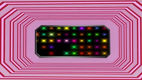 Entertainment Virtual Set Pink, Red Strips &amp; Lighting With 3D Background 01 Stock Footage 137394345