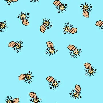 Enthusiasm spark succes challenge vector seamless pattern Stock Illustration