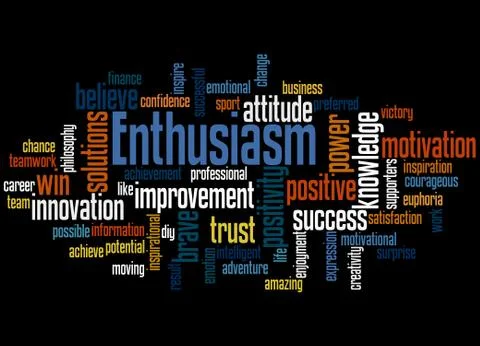 Enthusiasm, word cloud concept Stock Illustration