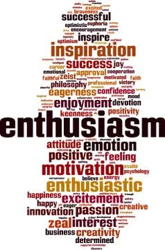Enthusiasm word cloud Stock Illustration