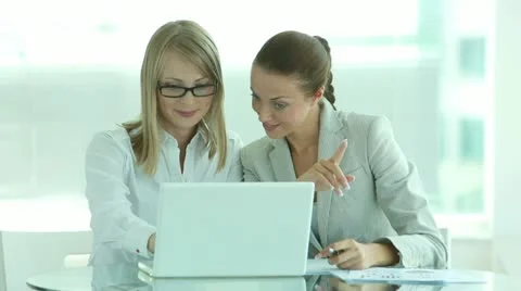 Enthusiastic business ladies Stock Footage