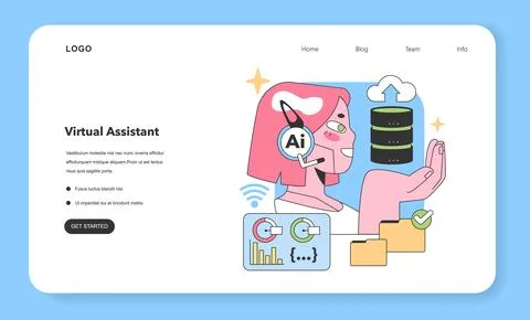 Enthusiastic individual explores AI capabilities. Flat vector illustration. Stock Illustration