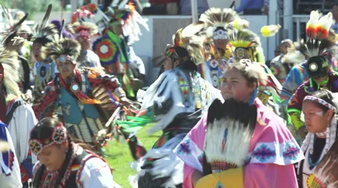 Enthusiastic Pow Wow dancing Stock Footage 46561911