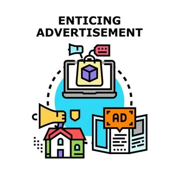Enticing advertisement for engaging customer attention Stock Illustration