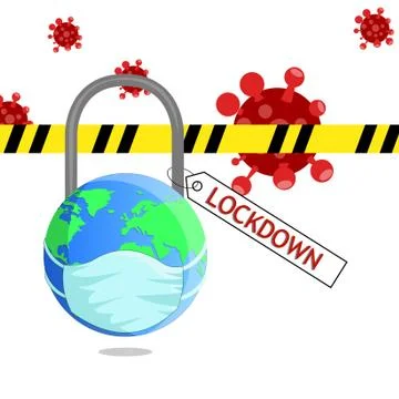 Entire world Lock-down For Corona Virus, Vector illustration graphics Stock Illustration