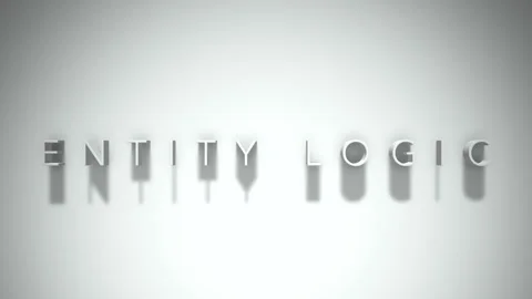 Entity logic  3D title animation white text on a white background Stock Footage 299635769
