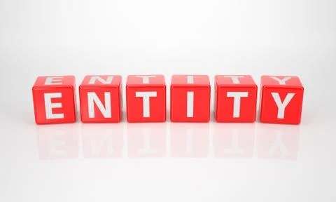 Entity out of red letter dices Stock Illustration