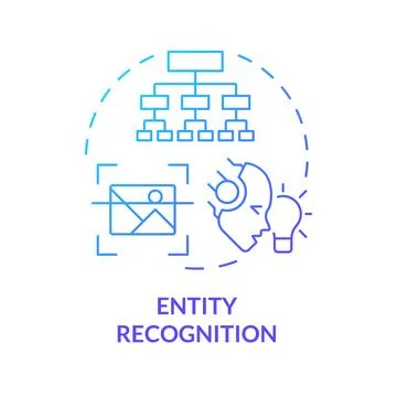 Entity recognition blue gradient concept icon Stock Illustration