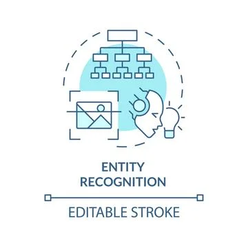 Entity recognition soft blue concept icon Stock Illustration