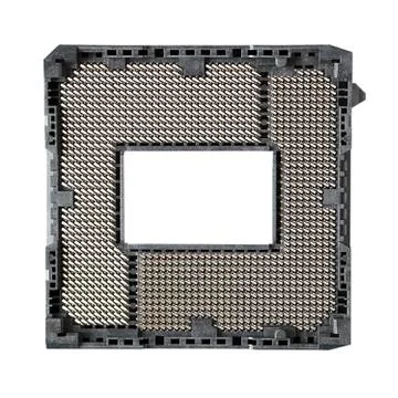 Entral Processing Unit Socket (CPU socket) isolated on white background 스톡 사진