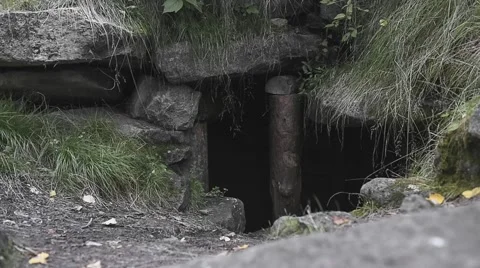 The entrance to an abandoned quarry Stock Footage 64476566