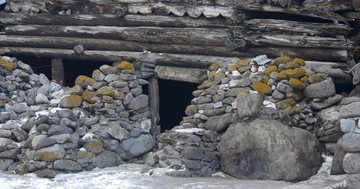 Entrance to the ancient building Stock Footage 85725846