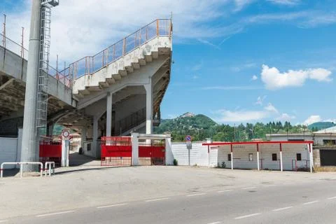 Entrance and grandstand of a polisportivo stadium Stock Photos