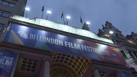 Entrance and Illuminated sign at The BFI 62nd London Film Festival Видео