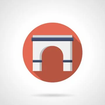 Entrance arch flat round vector icon Stock Illustration