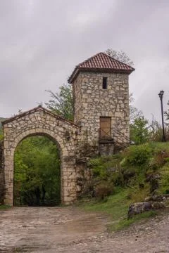 Entrance arch of Motsameta Monastery Stock Photos