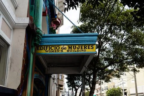 Entrance of the building called Edificio de Mujeres in Mission District in San Stock Photos